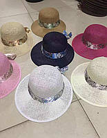 Шляпа женская молодёжная летняя р-ры 56-61см (микс цв) "SELFI" недорого от прямого поставщика