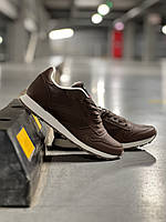 Мужские кроссовки Reebok Classic Leather коричневые демисезонные кожаные кроссовки спортивные кроссы рибок