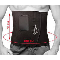 Пояс для похудения PowerPlay 4301 100 х 30 см + кишеня для смартфона Чорний (PP_4301_Black_100_Pocket) - Топ