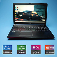 Ноутбук MSI GE62 2QF Apache Pro (i7-5700HQ/RAM 16GB DDR3/SSD 128GB + HDD 1TB/GTX 970M) Б/В (7267)