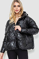 Куртка женская демисезонная экокожа, цвет черный, 243R203