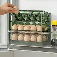Контейнер-подставка для хранения яиц в холодильник на 30 шт з ручками, лоток для хранения яиц пластиковый,RTY