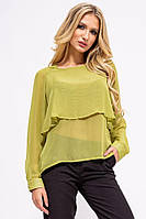 Офисная блуза с длинными рукавами, светло-зеленого цвета, 115R038
