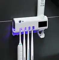 Автоматический настенный диспенсер для зубной пасты и щеток с УФ-стерилизатором Toothbrush Sterilizer,ASD