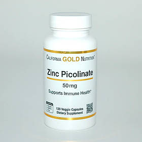 Цинк піколінат, California Gold Nutrition, 50 мг, 120 рослинних капсул