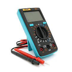 Мультиметр ANENG AN-M1. Вимірювання: V DC, V AC, A DC, Ω. Функції: продзвінка, перевірка діодів, тест транзисторів, Hold, підсвітка.