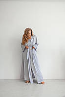 Жіночий шовковий халат Anetta колір сірий р.S/M 442614