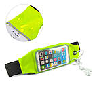 Сумка на пояс для смартфонів 4-5 дюймів із сенсорним екраном RunBelt салатова, фото 3
