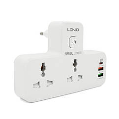 DR Мережевий фільтр LDNIO SE2311, 4 розетки + 4 USB, 2 м, переріз 3х0,75 мм, White, Box