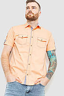 Рубашка мужская однтонная, цвет персиковый, 186R7114 S, S, S
