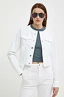 Urbanshop com ua Джинсова куртка BOSS жіноча колір білий перехідна 50514580 РОЗМІРИ ЗАПИТУЙТЕ