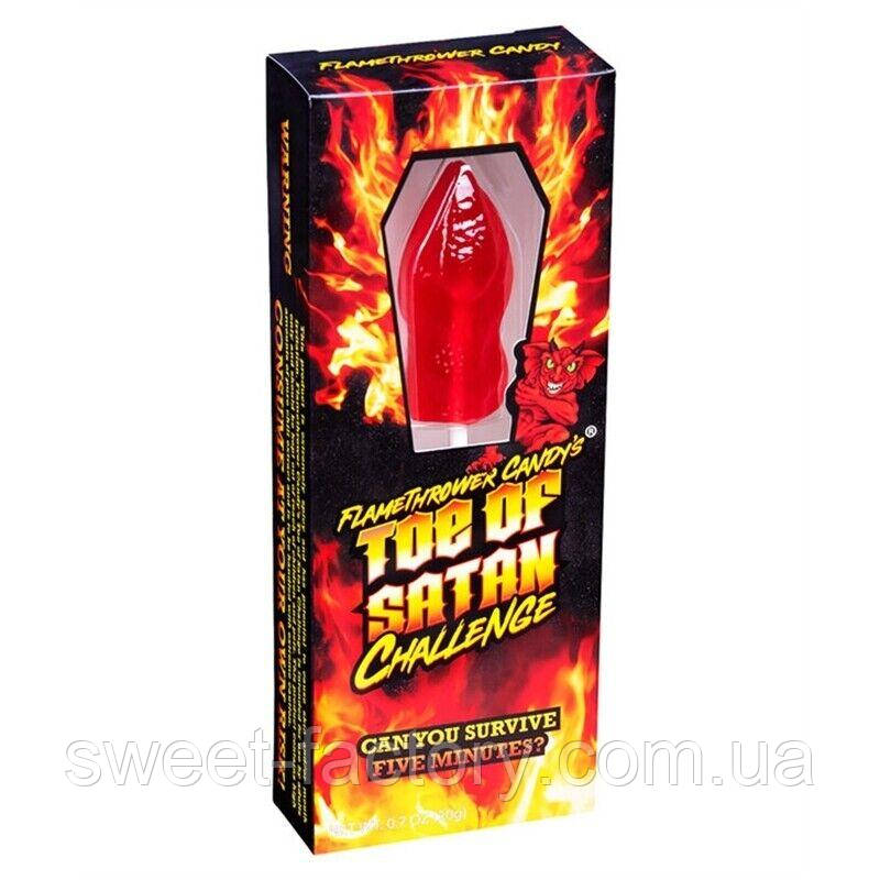 Льодяник Flamethrower Candy Toe of Satan Lollipop Carolina Reaper Spicy 20g, фото 1