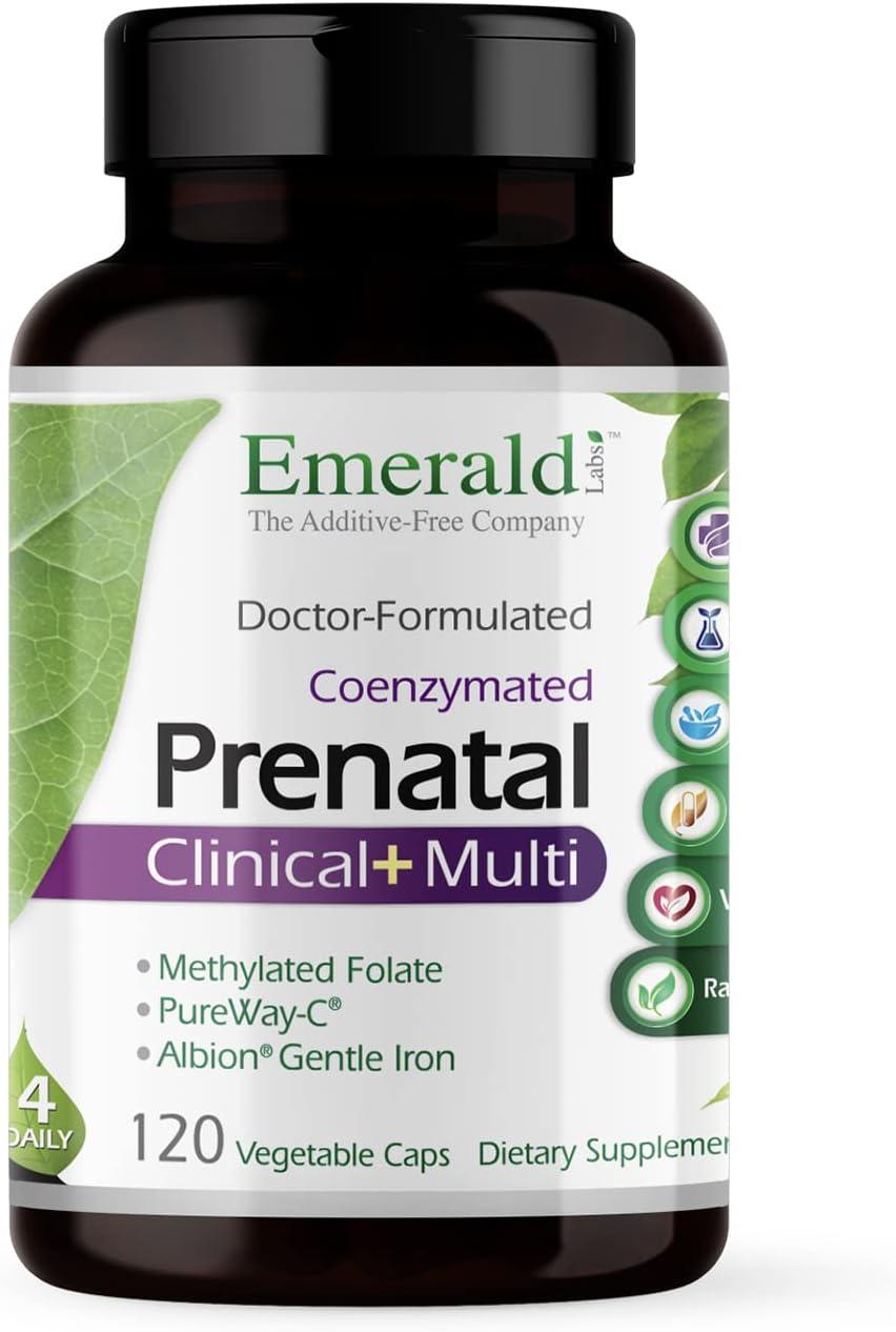 Біодоступні показні мультивітаміни преміумкласу Emerald Labs Prenatal 4-Daily Multi 120 капсул