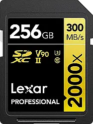 Карта пам'яті Lexar Karta Pro 2000X SDHC/SDXC UHS-II U3(V90) R300/W260 (w/o cardreader) 256GBod