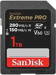 Карта пам'яті SANDISK SDSDXEP-1T00-GN4IN KARTA SANDISK EXTREME PRO SDXC 1TB - 280/150 MB/s V60 UHS-II