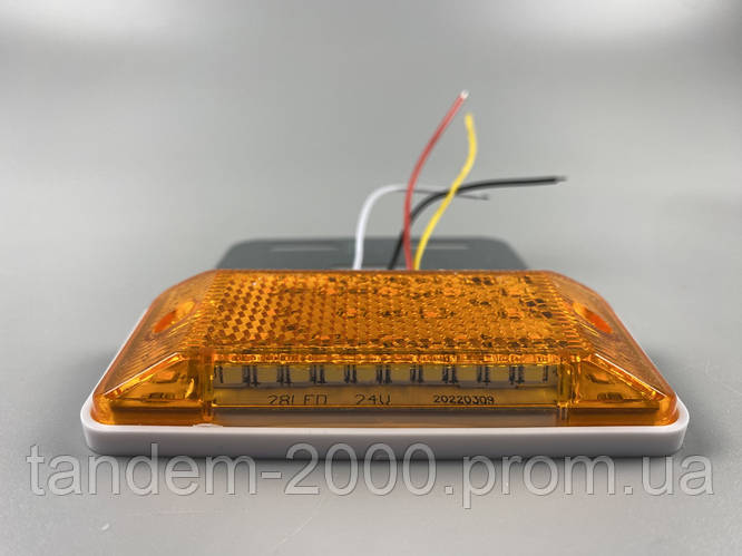 Фонарь габаритный светодиодный LED задний боковой 24V оранжевый свет ...