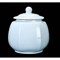 Ёмкость для хранения чая Колотый камень Голубая, Чайница фаянс, Банка для чая керамическая (700 мл)