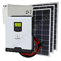 1кВт Дача-600 автономная солнечная станция с ФЕМ 8600Вт с инвертором 1кВт 12В АКБ AGM 1,4 kВт*ч