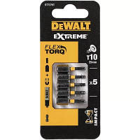 Набор бит DeWALT IMPACT TORSION, ударные, Torx, Т10, L= 25 мм, 5 шт (DT7379T) - Вища Якість та Гарантія!