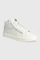 Urbanshop com ua Шкіряні кросівки Calvin Klein HIGH TOP LACE UP W/ZIP колір білий HM0HM01476 РОЗМІРИ ЗАПИТУЙТЕ