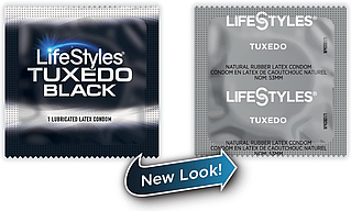 Презерватив чорний 1 шт LIFESTYLES TUXEDO Black