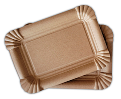 Тарілки паперові KOZA Style прямокутні крафт 15х21см 100шт/уп