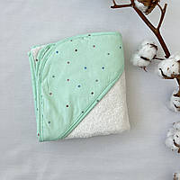 Полотенце-уголок детский Baby Comfort Звездочки на мятном (молочная махра) 75*75 см