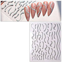 Гнучкі блискучі стрічки для дизайну нігтів Срібло №7