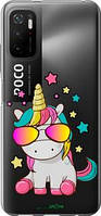 Чехол на Xiaomi Poco M3 Pro Единорог в очках "4879u-2369-18101"