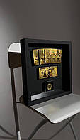 Денежная картина ручной работы "Gold Dollars" (35х35 см), Стильная 3D картина в рамке с дуба