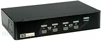 Комутатор консолей (KVM) Secomp Roline Kvm Switch,Dp,Usb,4 Ports,Black (14.01.3329) (14013329)