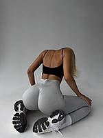 Жіночі лосини Ефектні ПУШ АП фітнес лосини легінси для спорту відпочинок стильні лосини сірі