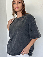 Женские объемные футболки с порезами в стиле тай дай Турция Цвета