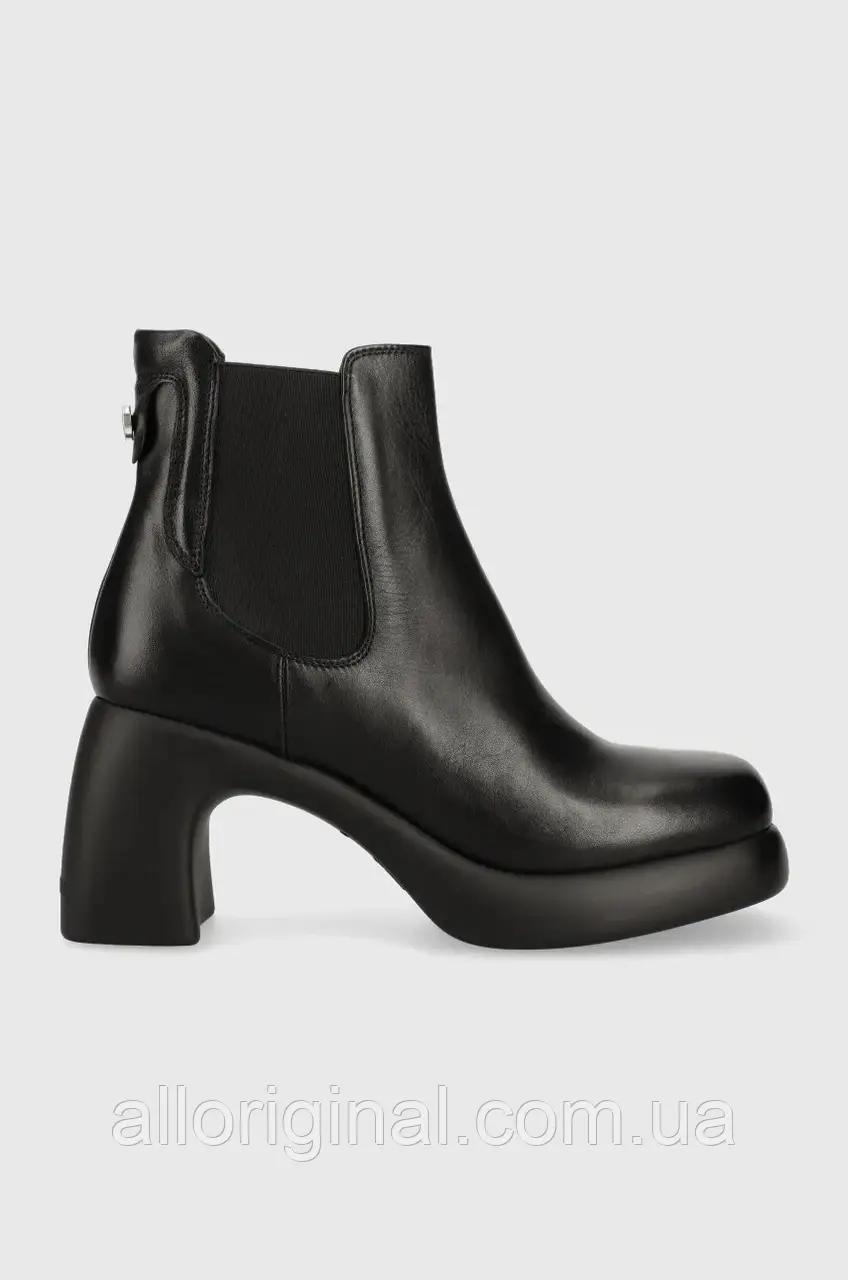 Urbanshop com ua Шкіряні черевики Karl Lagerfeld ASTRAGON жіночі колір чорний каблук блок KL33840 РОЗМІРИ