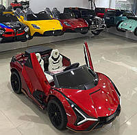 Детский двухместный электромобиль Lamborghini Sian (краска, красный цвет)