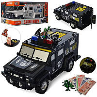 Дитяча машина сейф-копилка CASH TRUCK з кодовим замком, відбитком і конструктором DSM-6672, 30 см