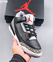 Кроссовки Nike Air Jordan 3 Retro (чорні) 41 brand shop