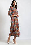 Літня сукня міді з принтом Finn Flare B18-12081-617 коричнева M, фото 2