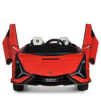 Детский двухместный электромобиль Lamborghini Sian (красный цвет)