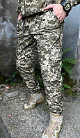 Штаны Kargo пиксель на резинке армейские брюки рип-стоп мягкие джогеры камуфляж лето с лямками под ремень и шн