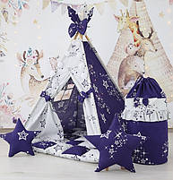 Вігвам та аксесуари великий ігровий намет для дітей курінь Зоряне сяйво БОН БОН, Кошик, комплект, фото 8