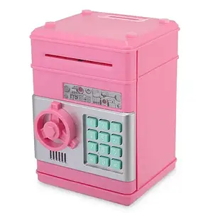 Дитяча скарбничка Maxland MK 4524 Pink сейф з кодом та купюроприймачем