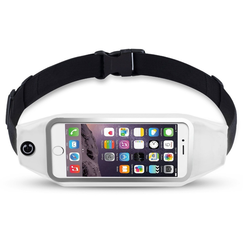Сумка на пояс для смартфона 4-5 дюймів із сенсорним екраном RunBelt біла