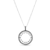 Серебряное колье Pandora с фирменным логотипом 397410CZ