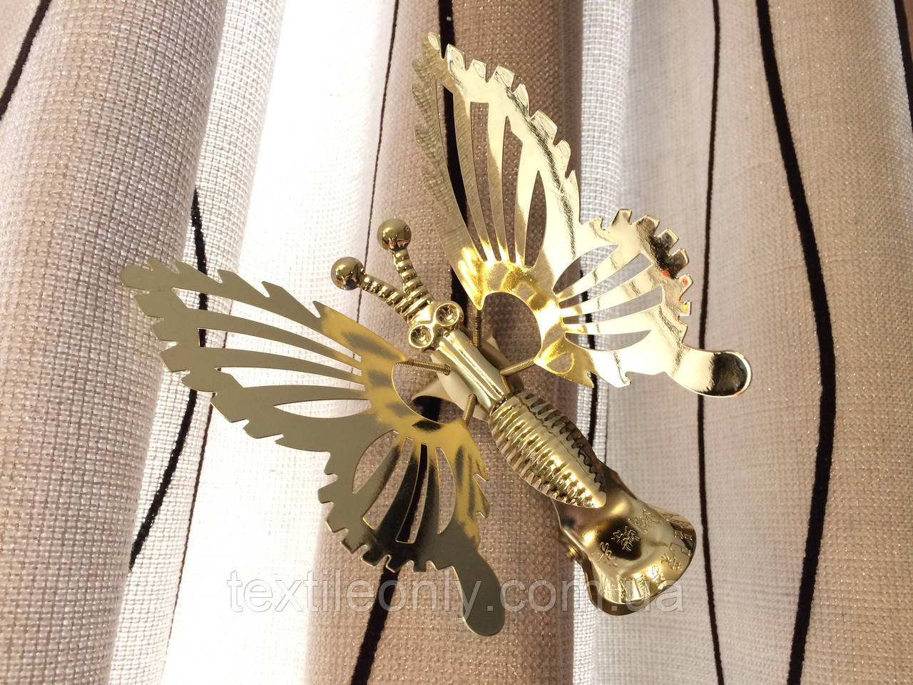 Бабочка для штор металлическая цвет золото - фото 1 - id-p410925389