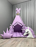 Вігвам для дівчинки Єдиноріжки БОНБОН Повний комплект, вігвам дитячий, вігвам для дітей, дитяча палатка, дитячий вігвам, вігвам, фото 2