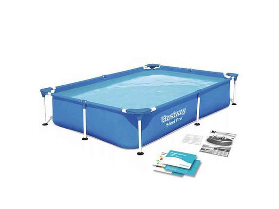 Басейн каркасний прямокутний 221-150-43см 1200л 56 401 ТМ BESTWAY FG, фото 1