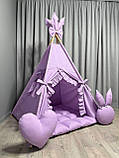 Вігвам для дівчинки Лавандова мрія БОНБОН з Корзиною Повний комплект, дитячий вігвам, дитячий намет, вігвам для дітей, вігвам, фото 4