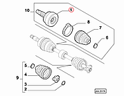 ШРКШ (ШРУС) зовнішній 1.2i, 1.4i Albea Siena 2002-2012, Виробник: VEKA, OE: 46307406, 46307516