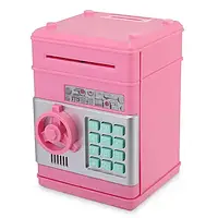 Дитяча скарбничка Maxland MK 4524 Pink сейф з кодом та купюроприймачем